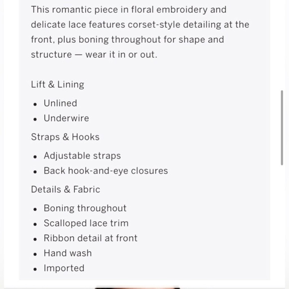 VS dream angel unlined lace up Corset bra top  small navy floral - Picture 3 of 7